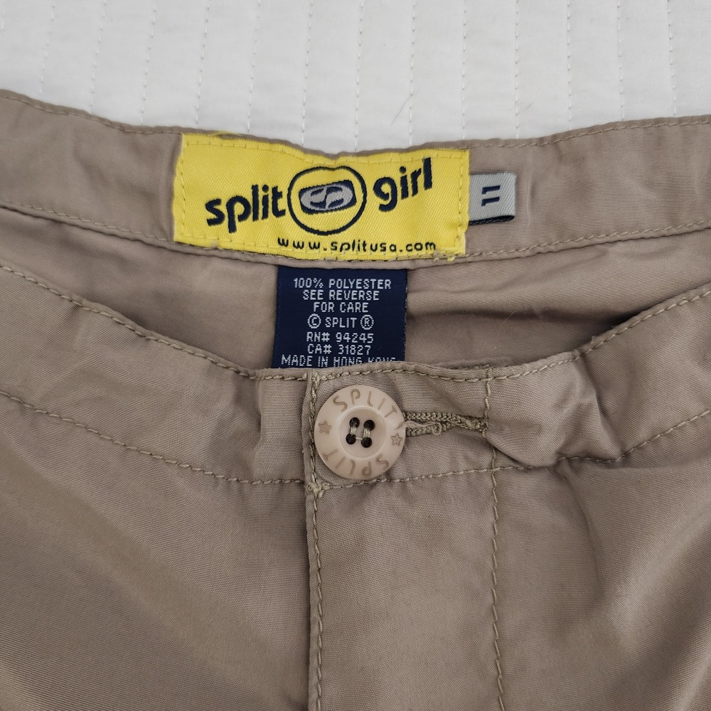 Split Girl Women's Cargo Shorts Khaki Drawstring Waist Size M - Picture 6 of 7